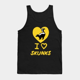 I Love Skunks for Skunk Lovers, Yellow Tank Top